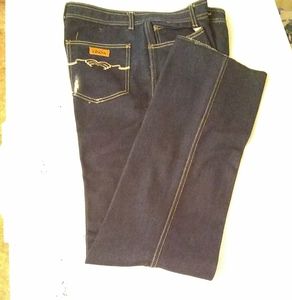 LAVANA Pants Womens Blue Jeans Embroidered Raw Hem  Size  34/34"inseam M…